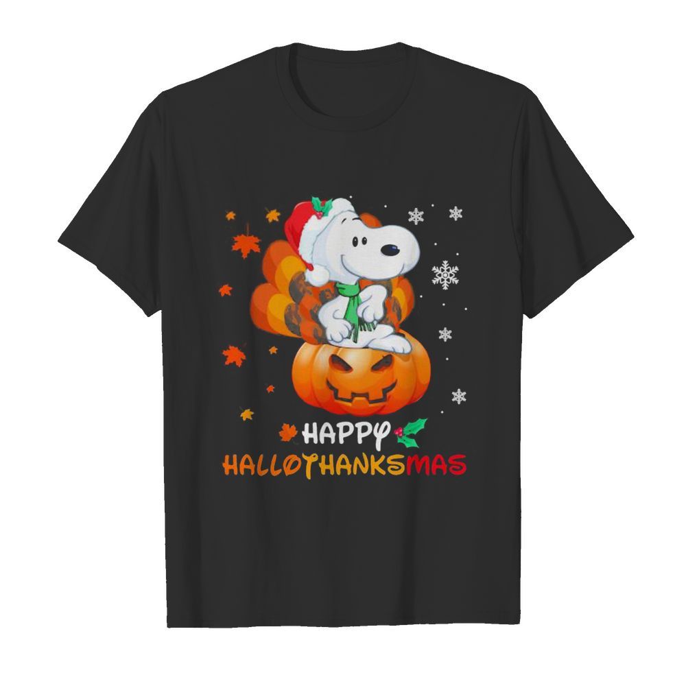 Snoopy happy hallothanksmas halloween thanksgiving christmas  Classic Men's T-shirt