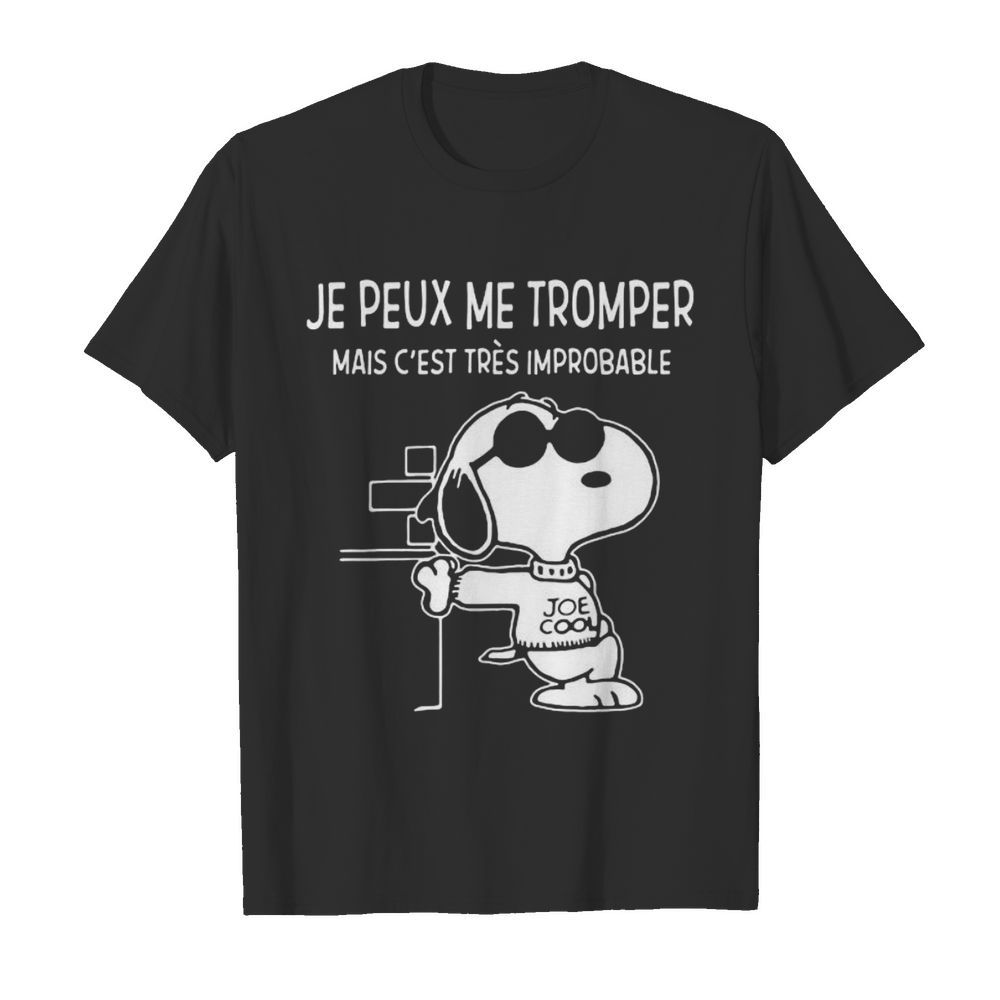 Snoopy je peux me trompe mais c’est tres improbable shirt