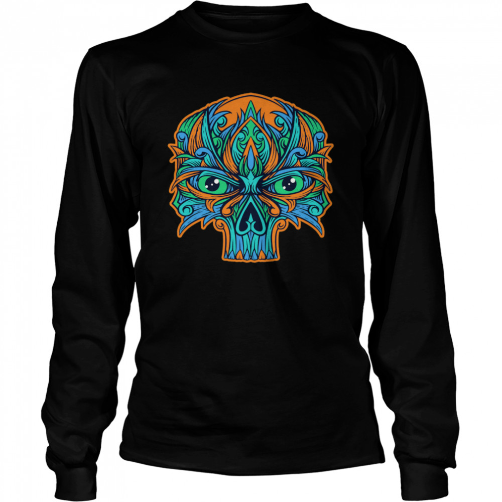 Sugar Skull Eyes Dia De Muertos Day Dead  Long Sleeved T-shirt