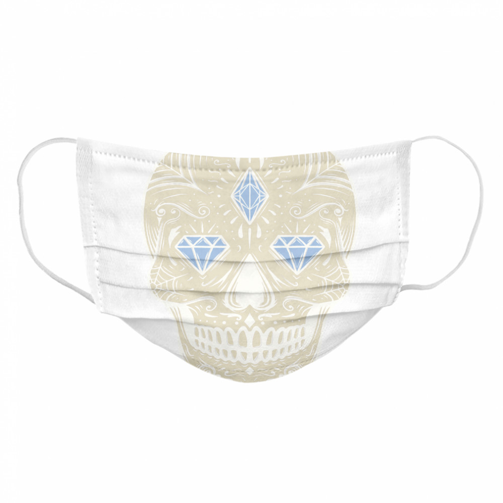 Sugar Skull Jewel Day Dead Muertos Vintage  Cloth Face Mask