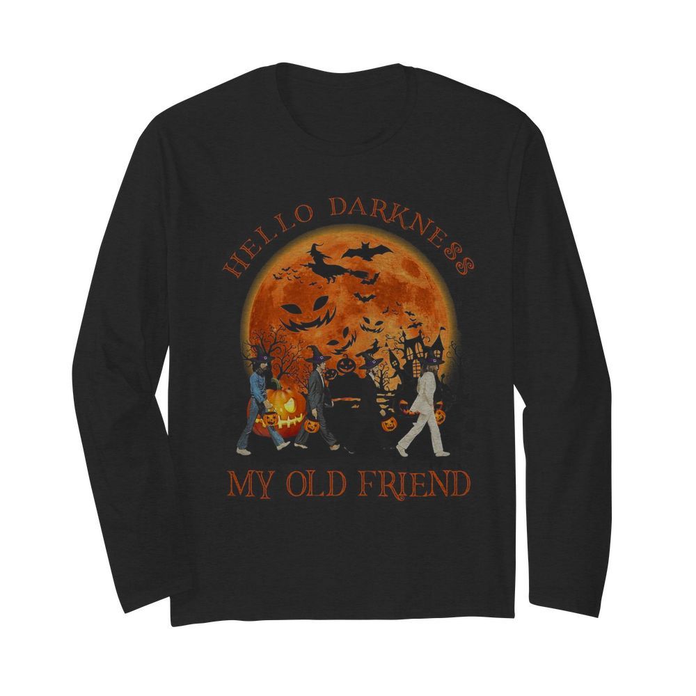 The Beatles Abbey Road Hello Darkness My Old Friend Halloween  Long Sleeved T-shirt 