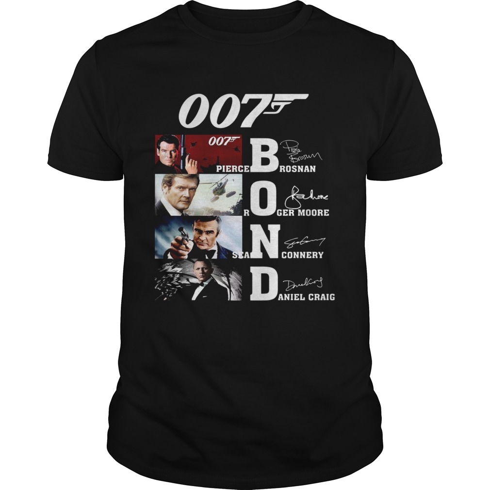 007 Pierce Brosnan Roger Moore Sean Connery Daniel Craig Signature shirt