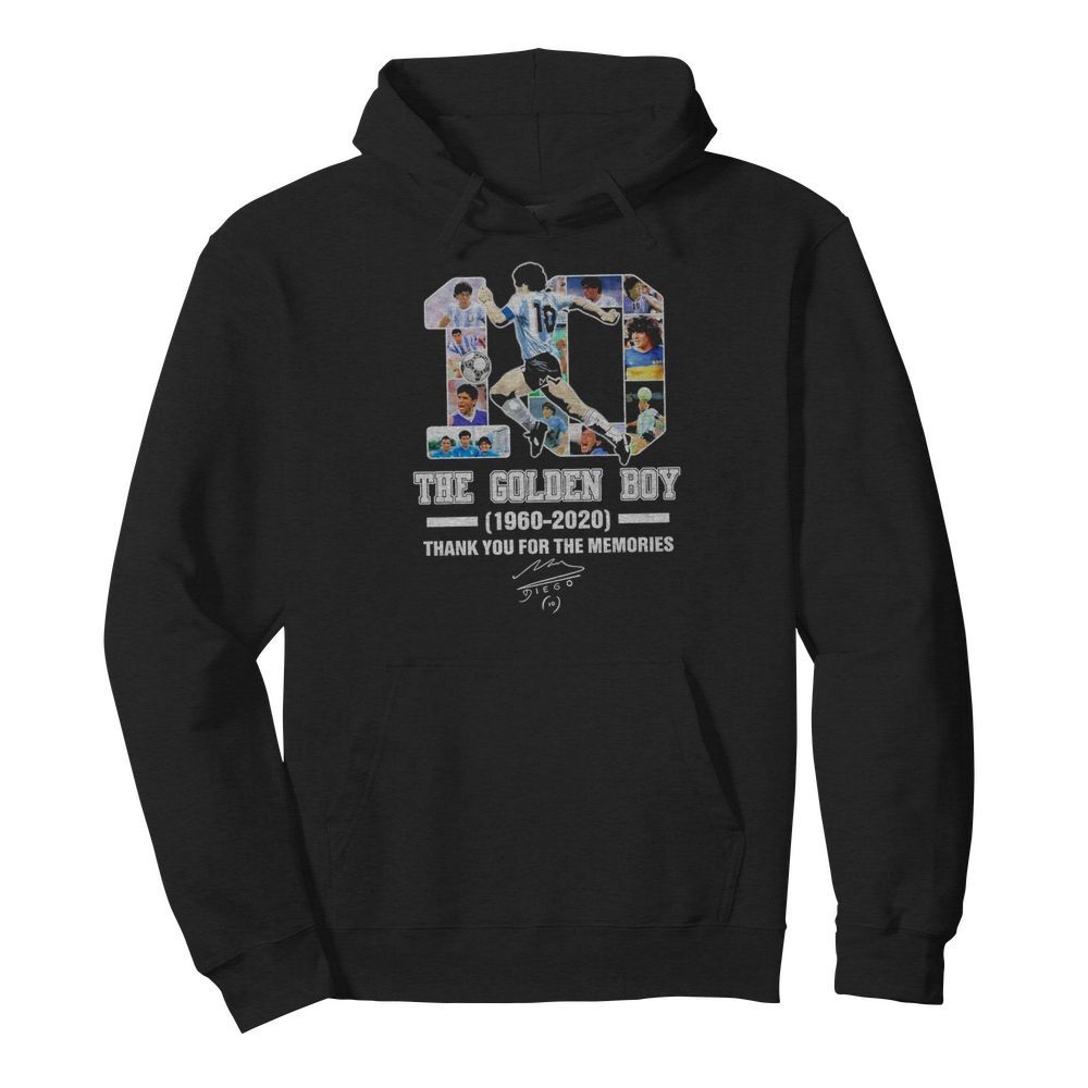 10 Diego Maradona The golden Boy 1960 2020 thank you for the memories signature  Unisex Hoodie