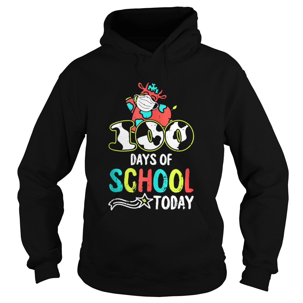 100 Days Of School Today Cow Print Face Mask Quarantine  Hoodie