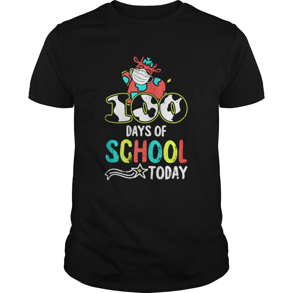 100 Days Of School Today Cow Print Face Mask Quarantine shirt