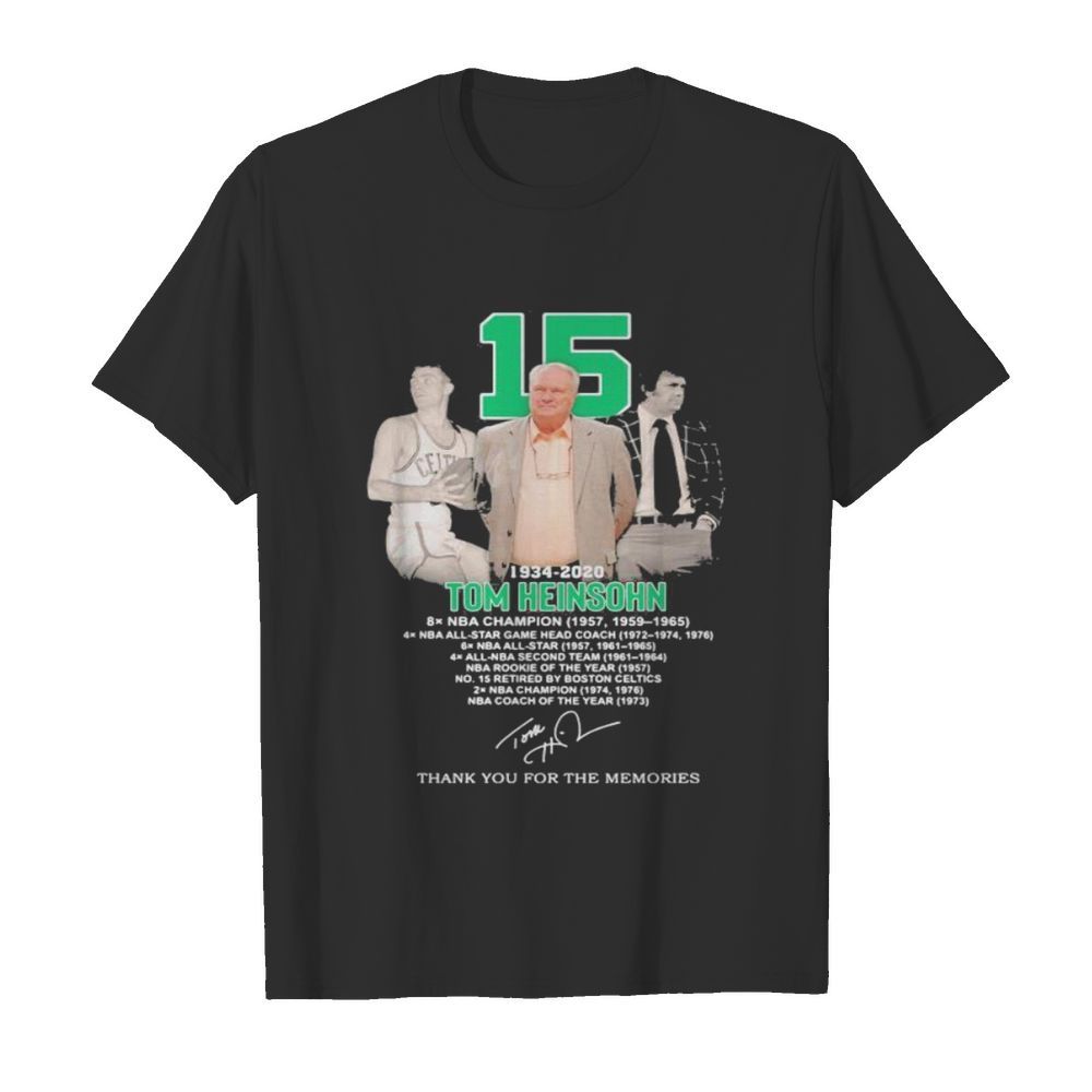 15 1934 2020 tom heinsohn thank you for the memories signature shirt