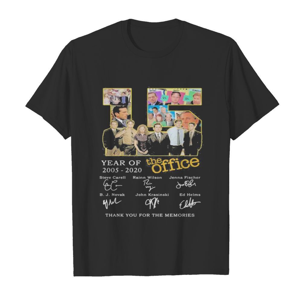 15 year of 2005 2020 the office thank for the memories signatures shirt