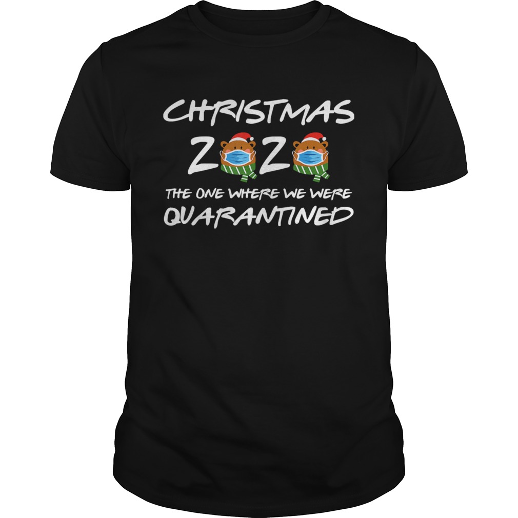 2020 Christmas Bear Wearing Face Mask Quarantined shirt