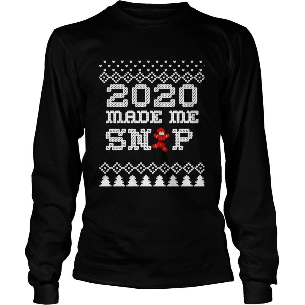 2020 Christmas Very Bad Year Ugly Cross Stitch Gingerbread  Long Sleeve