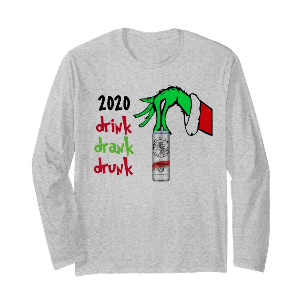 2020 Drink Drank Drunk Christmas  Long Sleeved T-shirt 