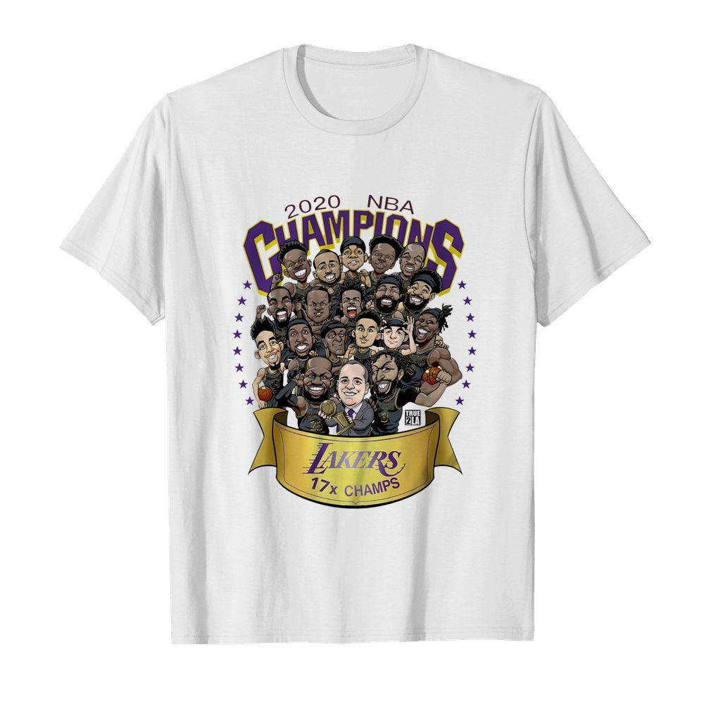 2020 NBA Champions Los Angeles Lakers 17 Champs Cartoon shirt