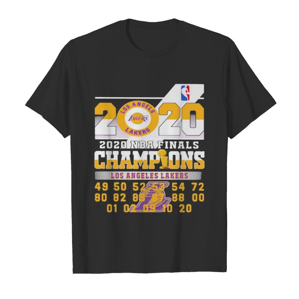 2020 nba finals champions los angeles lakers shirt