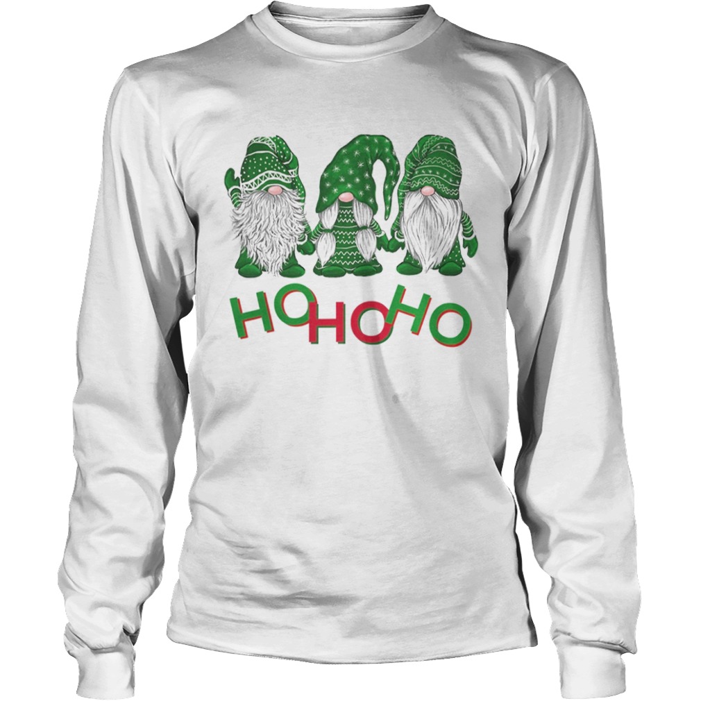 3 wise gnomes christmas pajamas holiday ho ho ho 2020  Long Sleeve