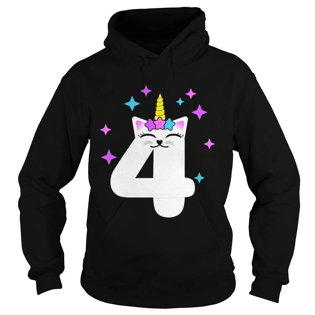 4 Year Old Cat Unicorn  Hoodie