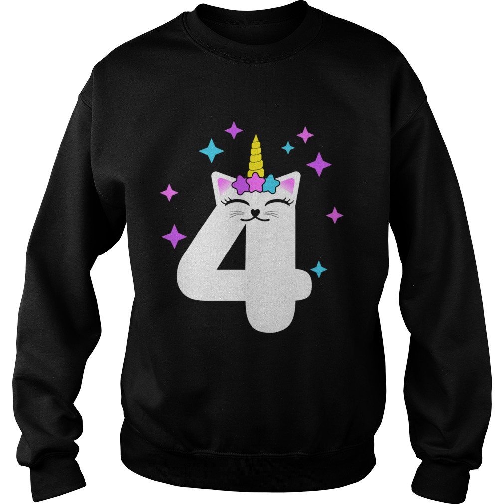 4 Year Old Cat Unicorn  Sweatshirt