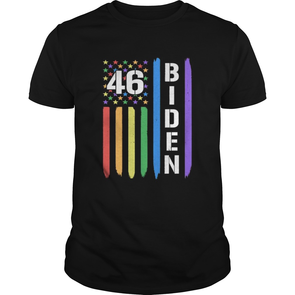 46 Biden American Flag LGBT Gay Pride Rainbow shirt