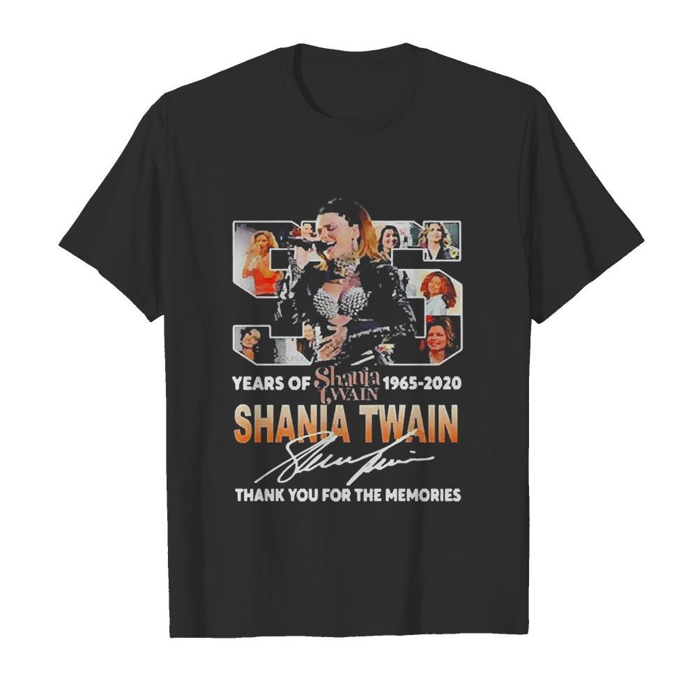 55 Years Of Shania Twain 1965 2020 Thank You For The Memories Signature shirt