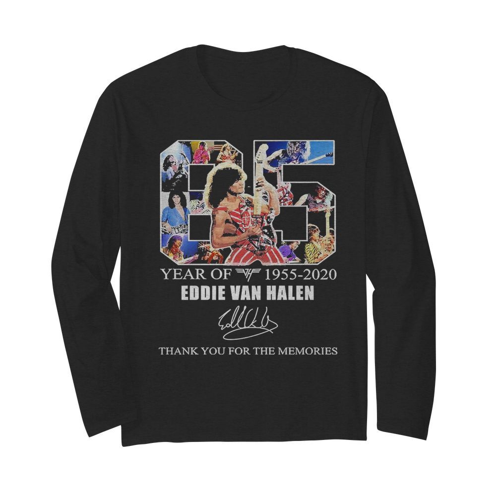 65 Year Of Eddie Van Halen 1955 2020 Thank You For The Memories  Long Sleeved T-shirt 