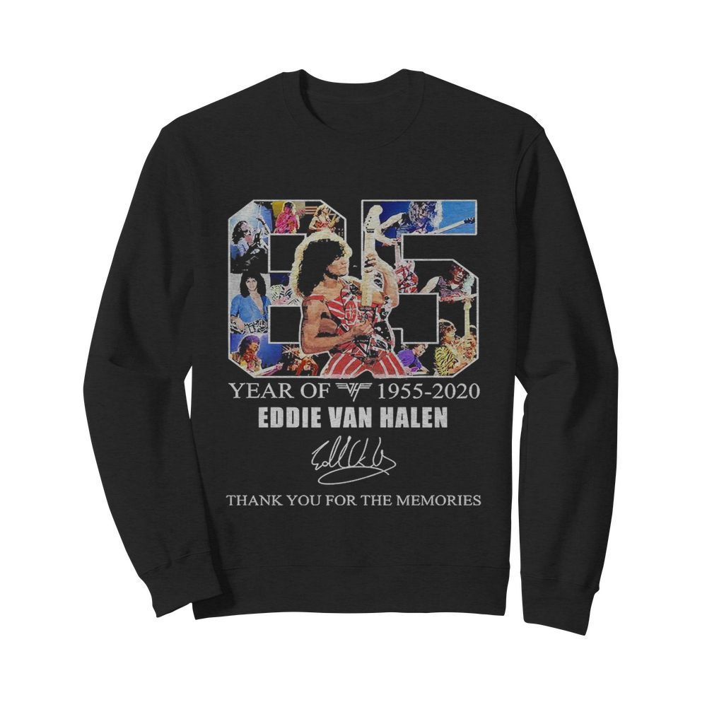 65 Year Of Eddie Van Halen 1955 2020 Thank You For The Memories  Unisex Sweatshirt