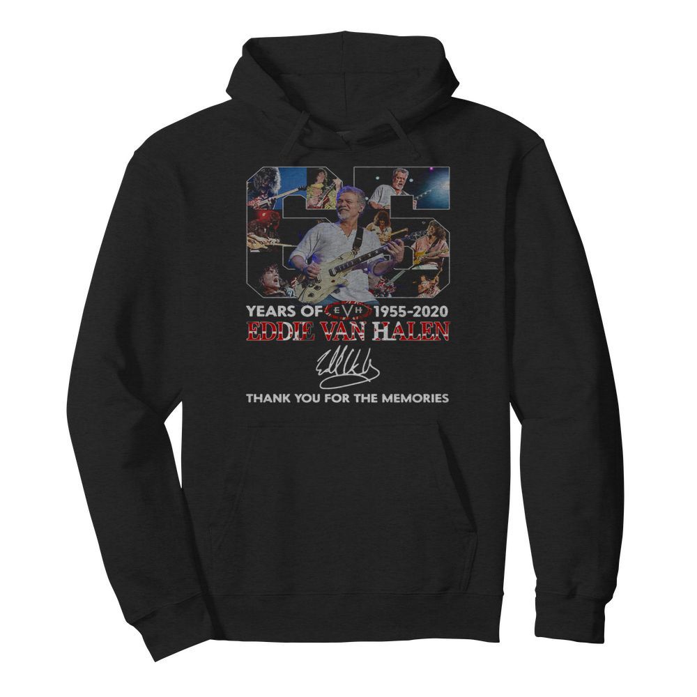 65 Years Of Eddie Van Halen 1955 2020 Thank You For The Memories Signature  Unisex Hoodie