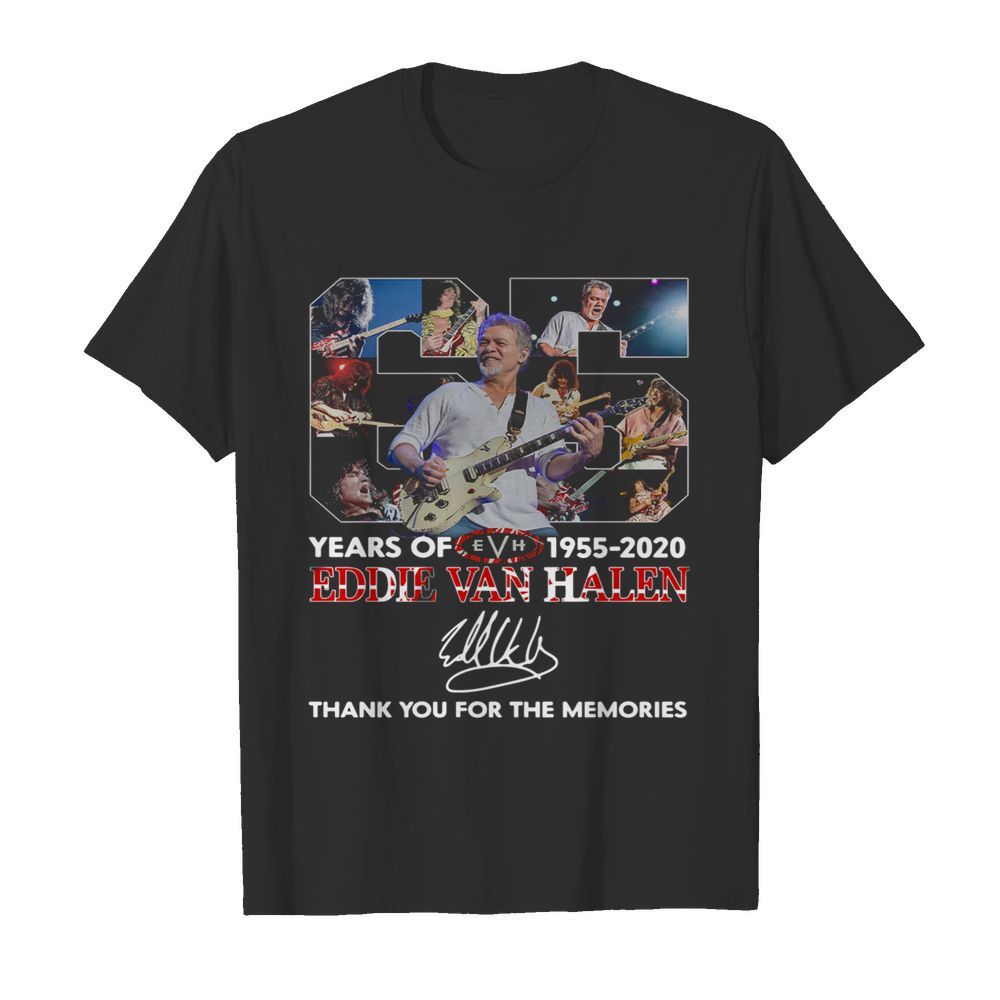 65 Years Of Eddie Van Halen 1955 2020 Thank You For The Memories Signature  Classic Men's T-shirt