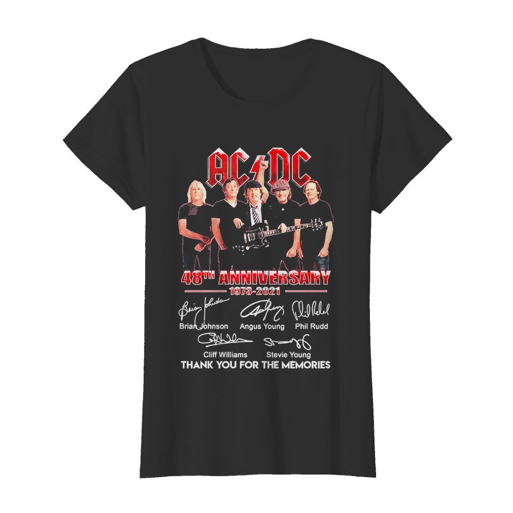 ACDC 48th Anniversary 1973 2021 Thank You For The Memories Signatures  Classic Women's T-shirt