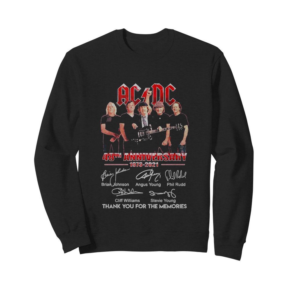 ACDC 48th Anniversary 1973 2021 Thank You For The Memories Signatures  Unisex Sweatshirt