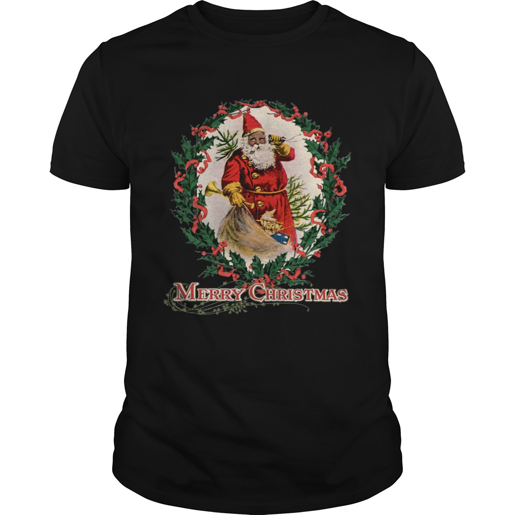 African American Santa Claus Antique Vintage Merry Christmas shirt