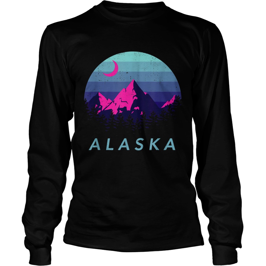 Alaska Vintage Mountain Sunset Outdoors Hiking Souvenir  Long Sleeve