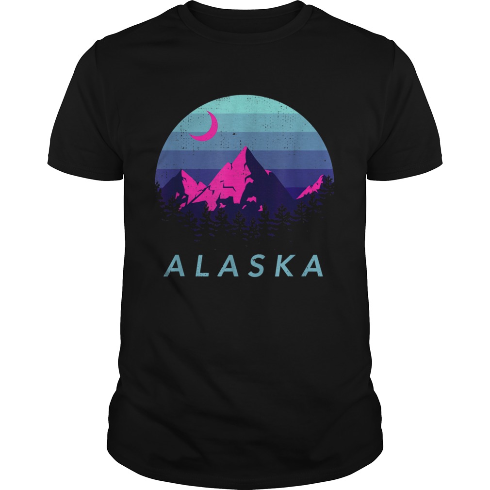 Alaska Vintage Mountain Sunset Outdoors Hiking Souvenir  Unisex