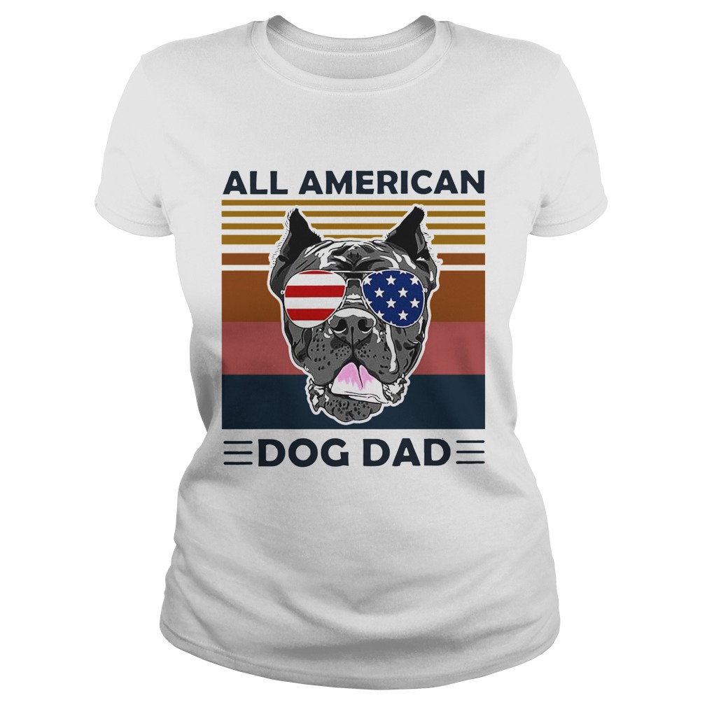 All American Dog Dad Vintage Retro  Classic Ladies