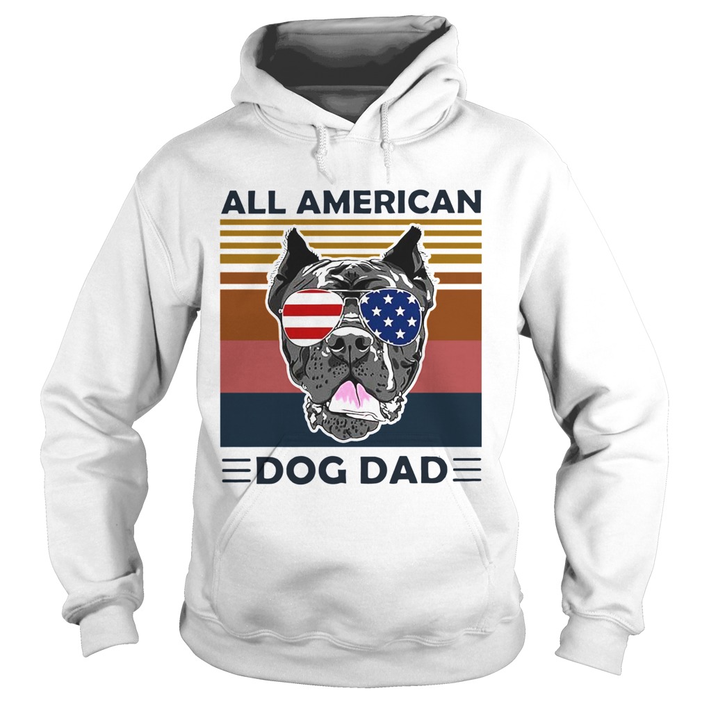 All American Dog Dad Vintage Retro  Hoodie