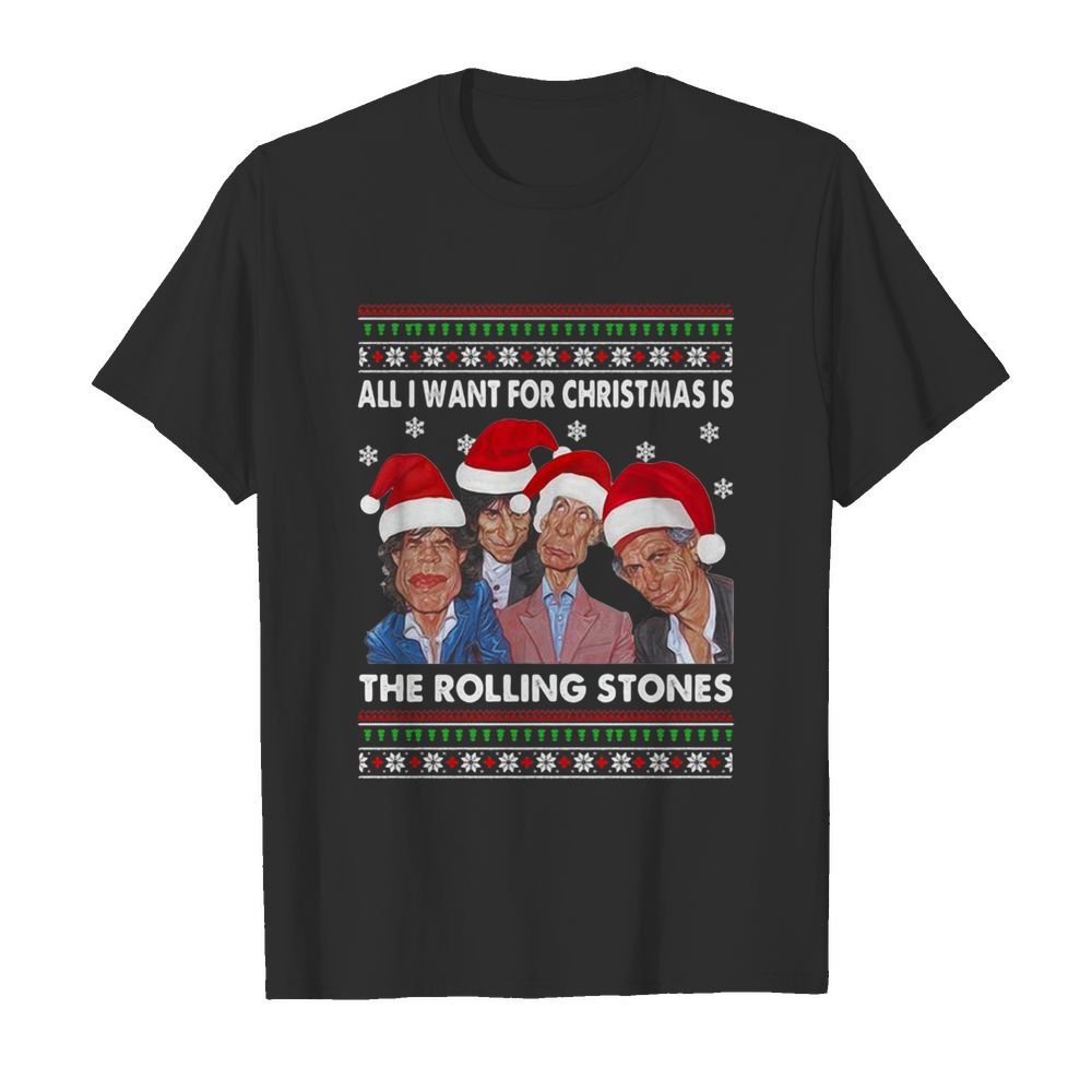 All I Want For Christmas Is Santa The Rolling Stones Ugly Christmas shirt