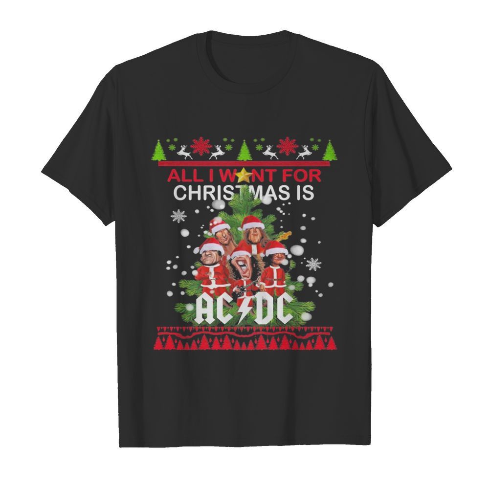 All I want for Christmas AC DC ugly Christmas shirt