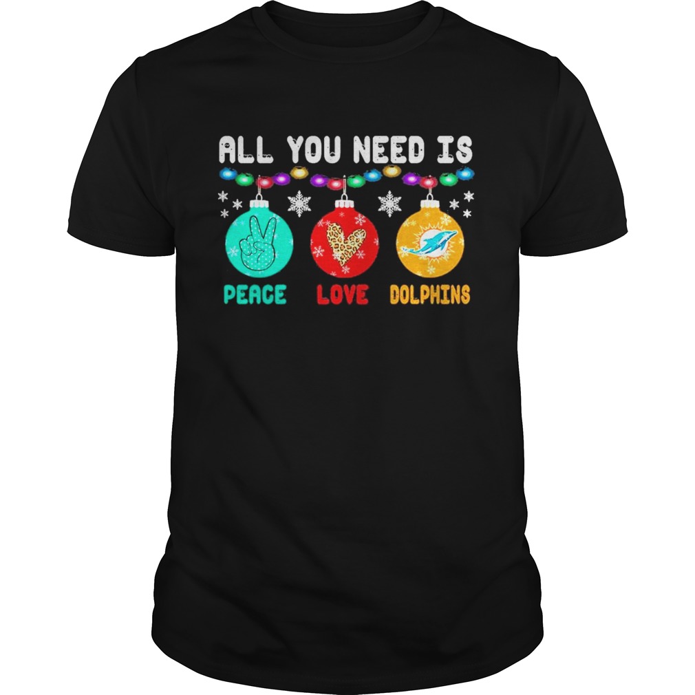 All You need is Peace love Miami Dolphins Merry Christmas light  Unisex