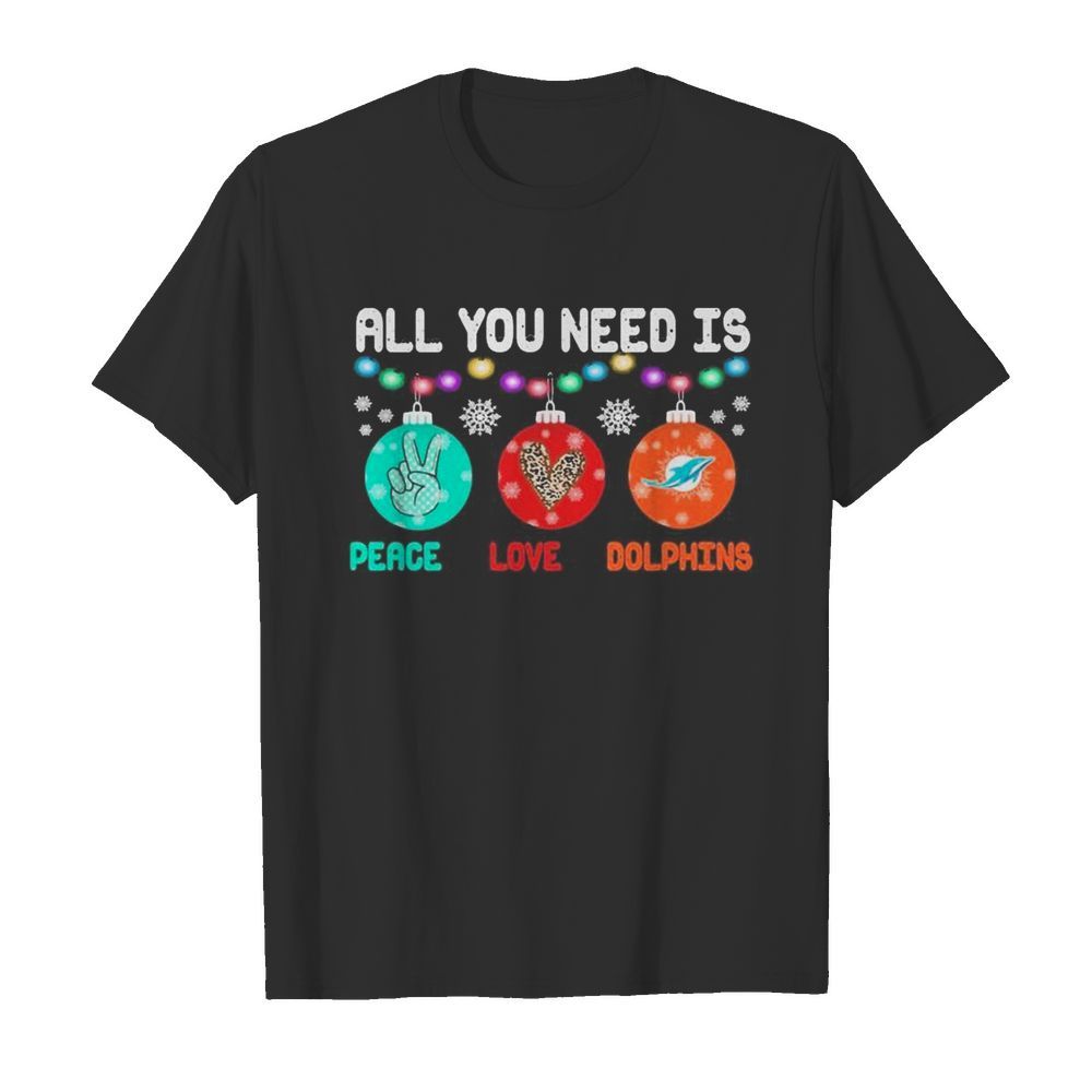 All You need is holding peace love Miami Dolphins Christmas 2020  Classic Men's T-shirt