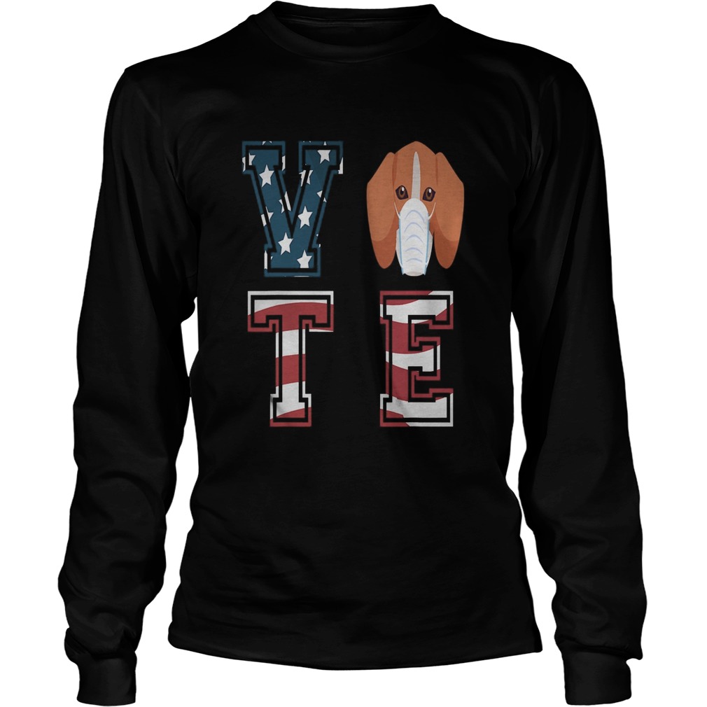 American Flag Vote 2020 Election Beagle Dog  Long Sleeve