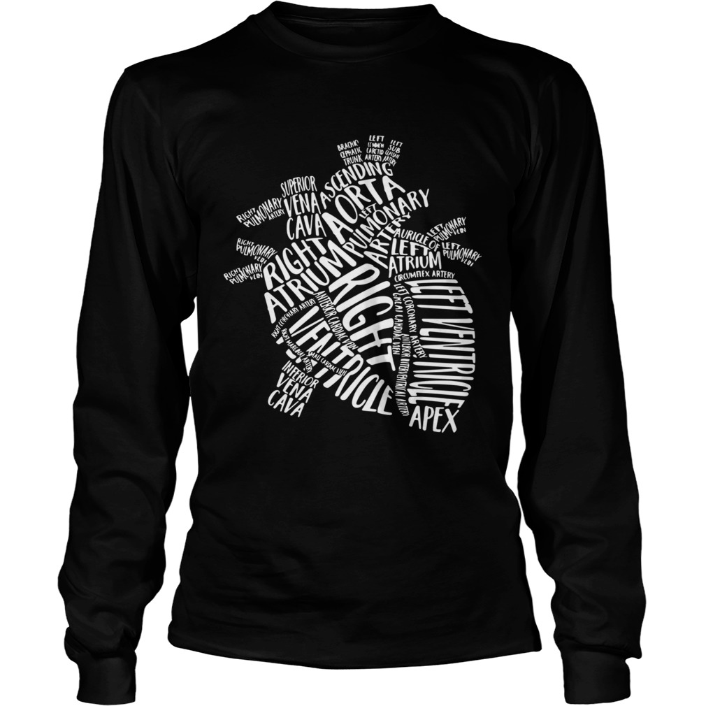 Anatomical Heart Medical Parts Of Heart Anatomy Gift Essential  Long Sleeve