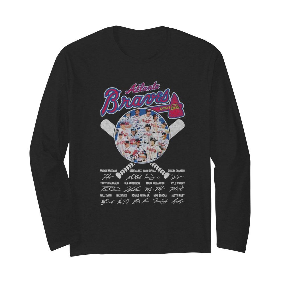 Atlanta braves national league champions 2020 signatures  Long Sleeved T-shirt 