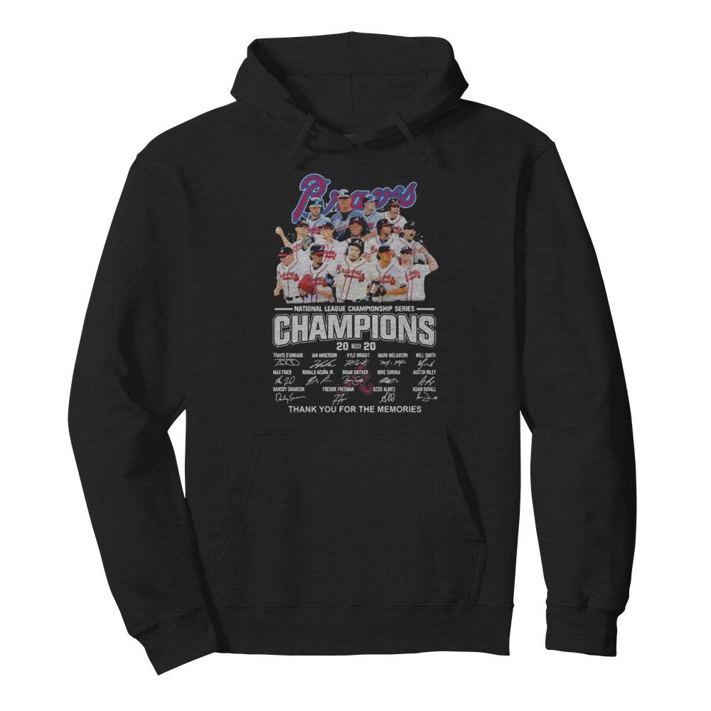 Atlanta braves national league championship series champions 2020 thank you for the memories signatures  Unisex Hoodie