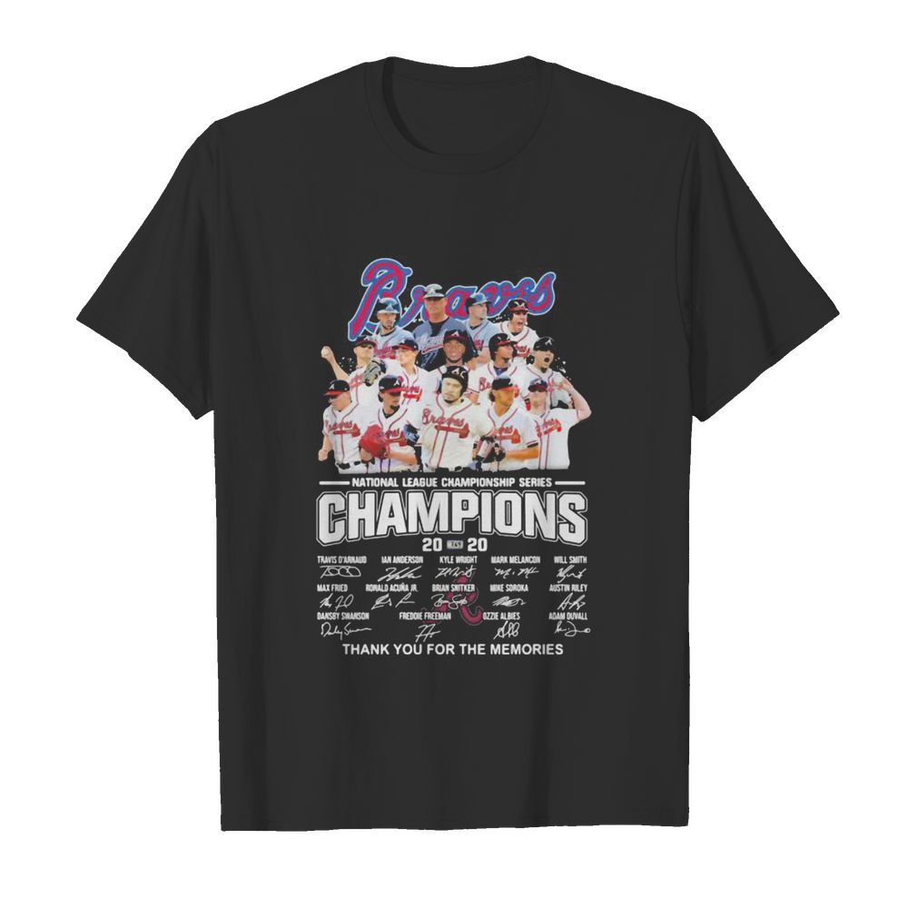 Atlanta braves national league championship series champions 2020 thank you for the memories signatures  Classic Men's T-shirt