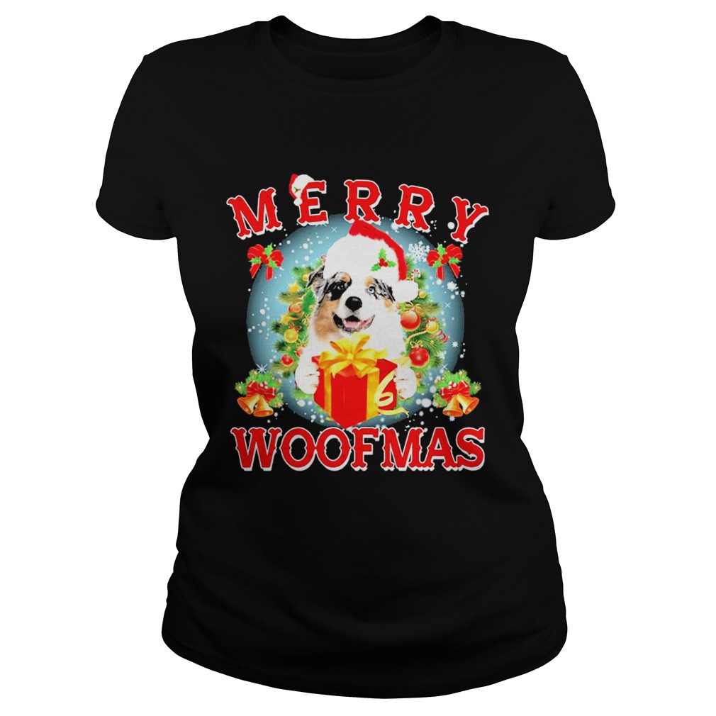 Australian Shepherd Santa Merry Woofmas Christmas  Classic Ladies