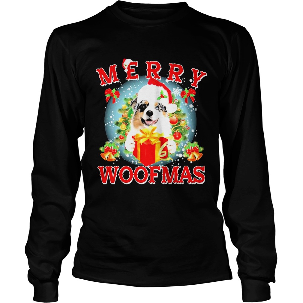 Australian Shepherd Santa Merry Woofmas Christmas  Long Sleeve