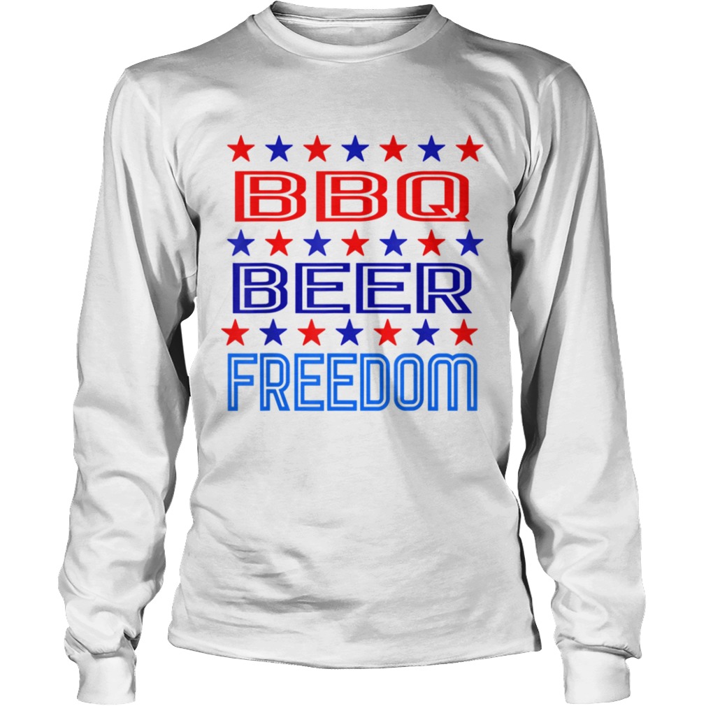 BBQ Beer Freedom USA America 2020 Proud American  Long Sleeve