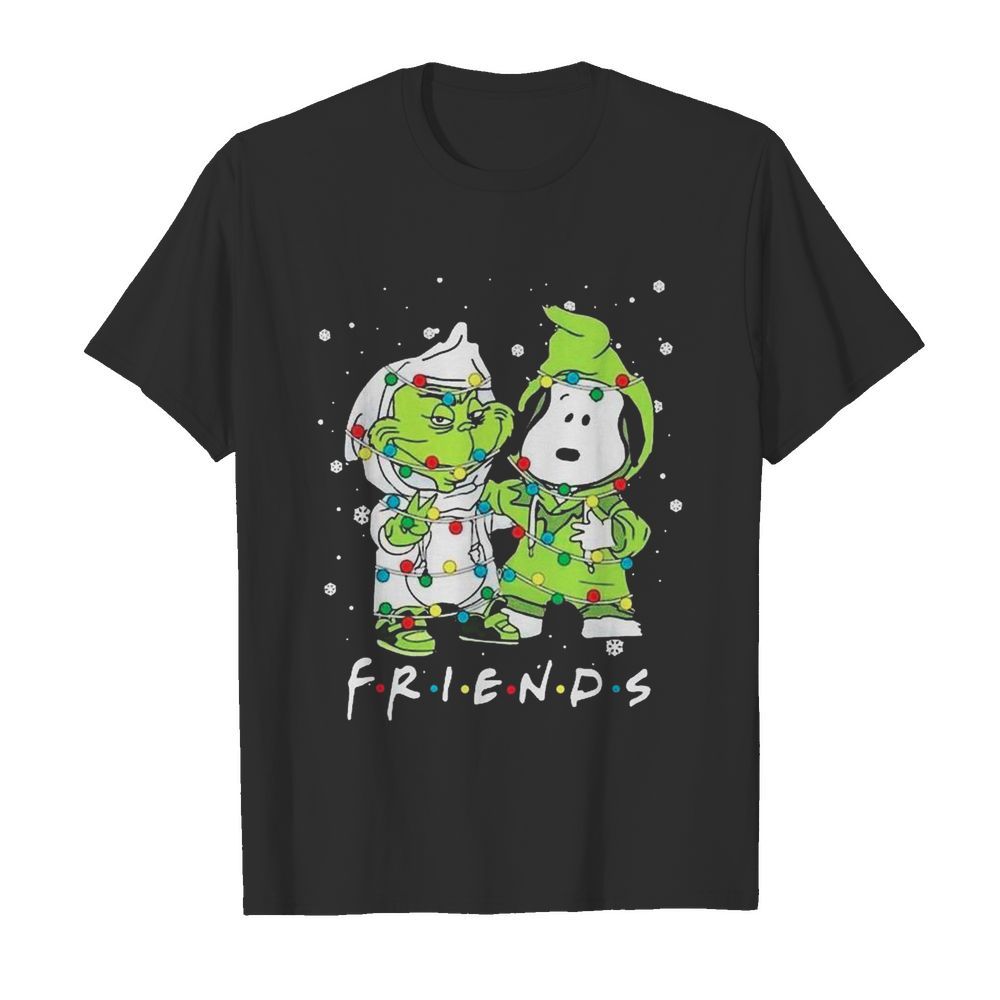 Baby Grinch And Snoopy Friends Merry Christmas Light shirt