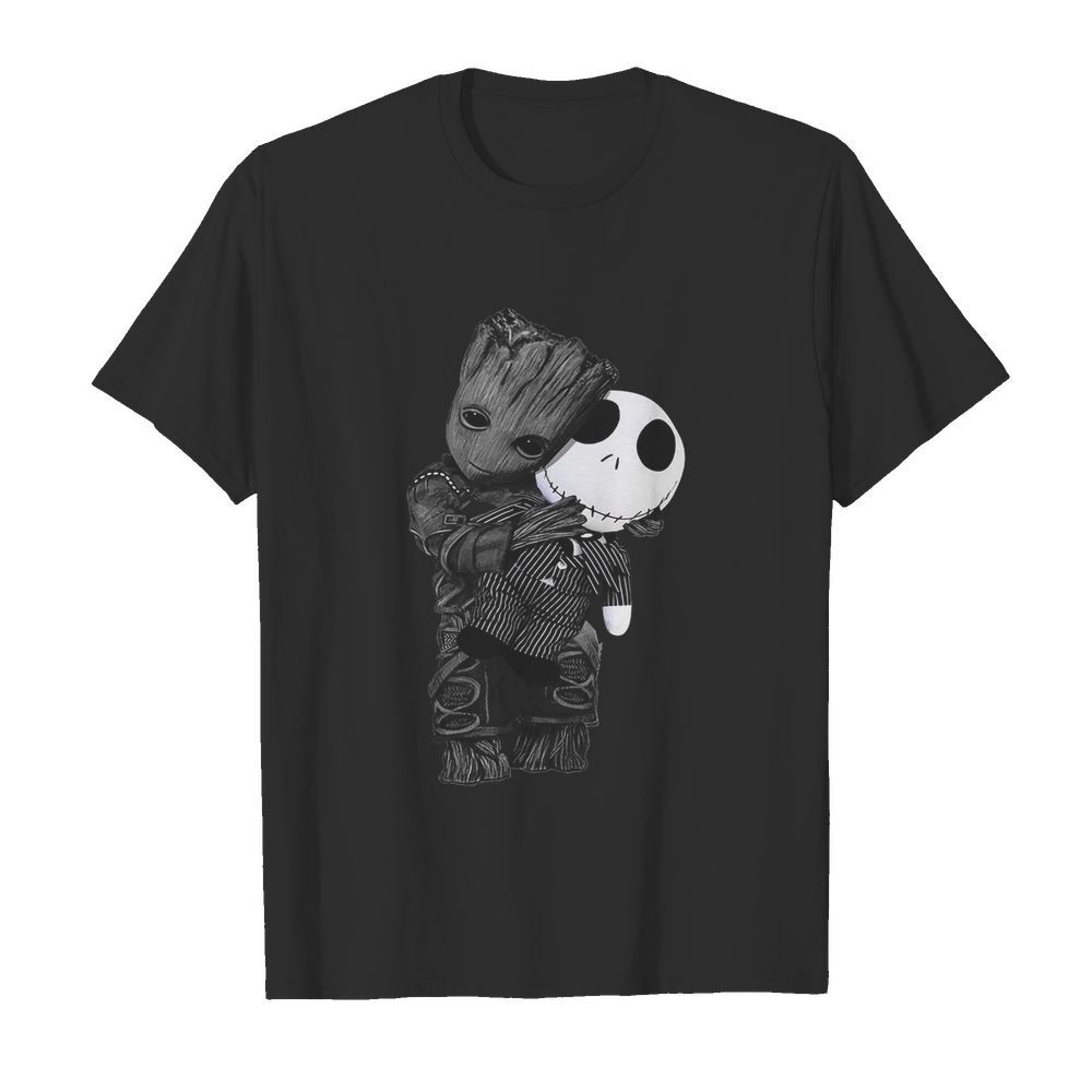 Baby Groot Hug Jack Skellington shirt