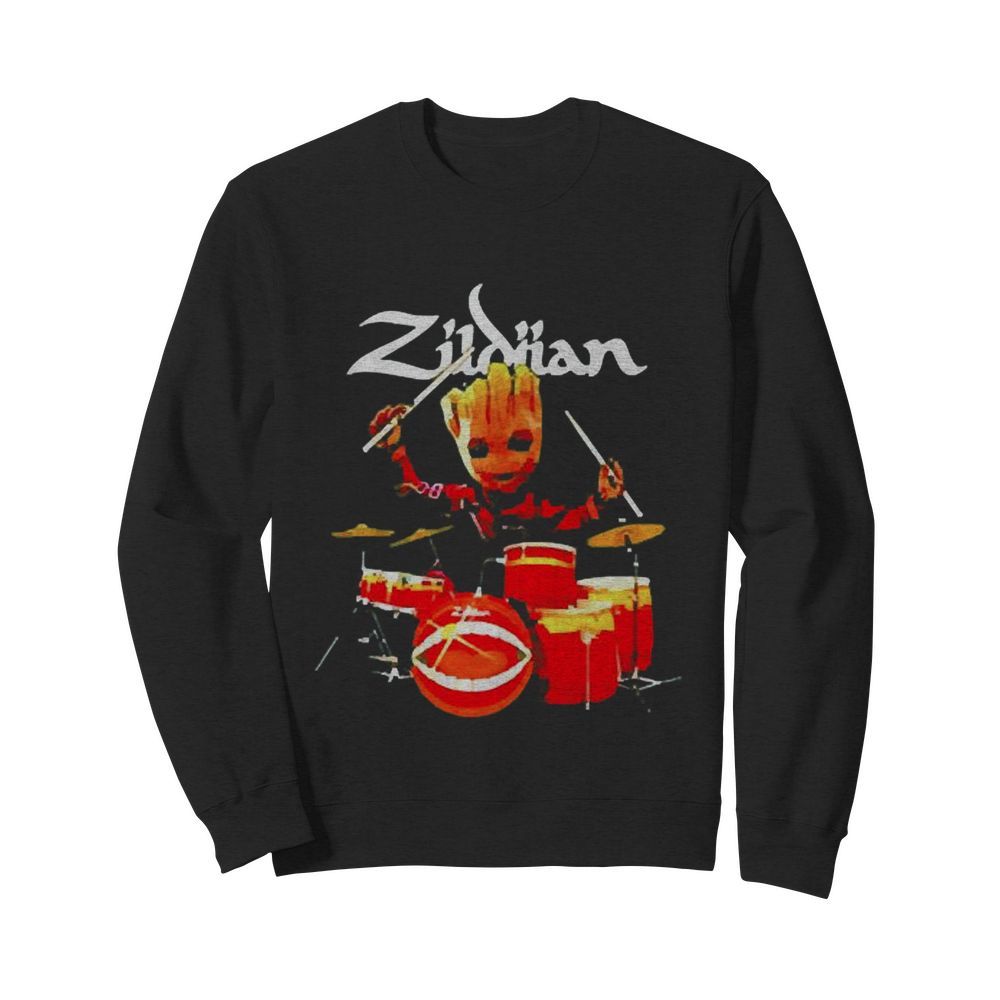 Baby Groot playing drum Avedis Zildjian  Unisex Sweatshirt