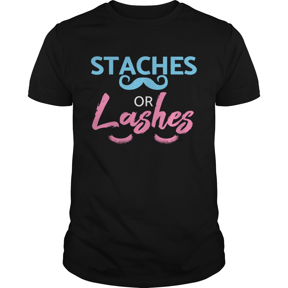 Baby Shower Gender Reveal Staches or Lashes shirt