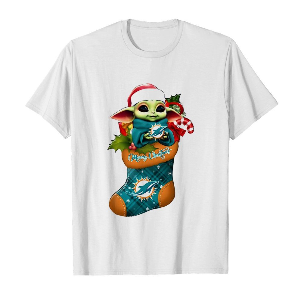 Baby Yoda Hug Miami Dolphins Ornament Merry Christmas 2020 shirt