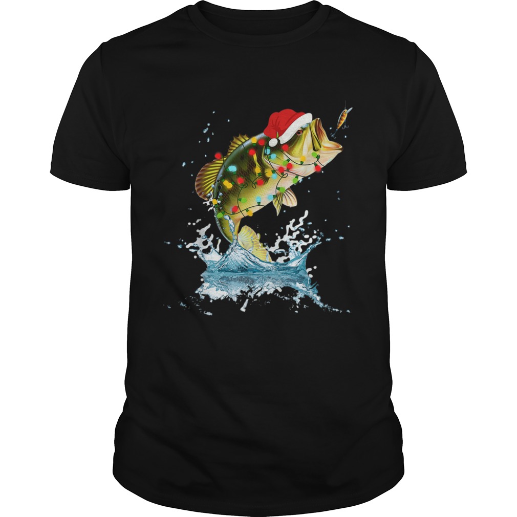 Bass Fishing Santa Hat Christmas Pajama Fishermen Fish Fishing Lover shirt